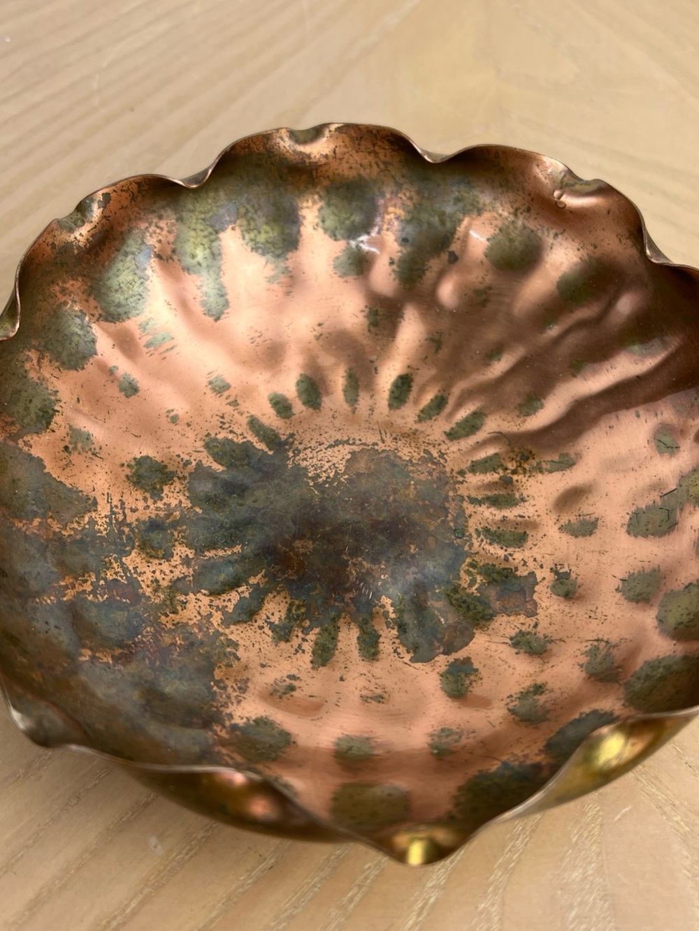 Gregorian Copper Decorative Bowl trinket dish 6”- Rustic patina Finish